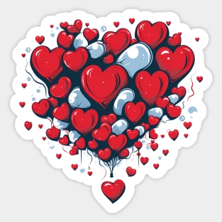 Heart-Shaped Balloon Extravaganza Sticker